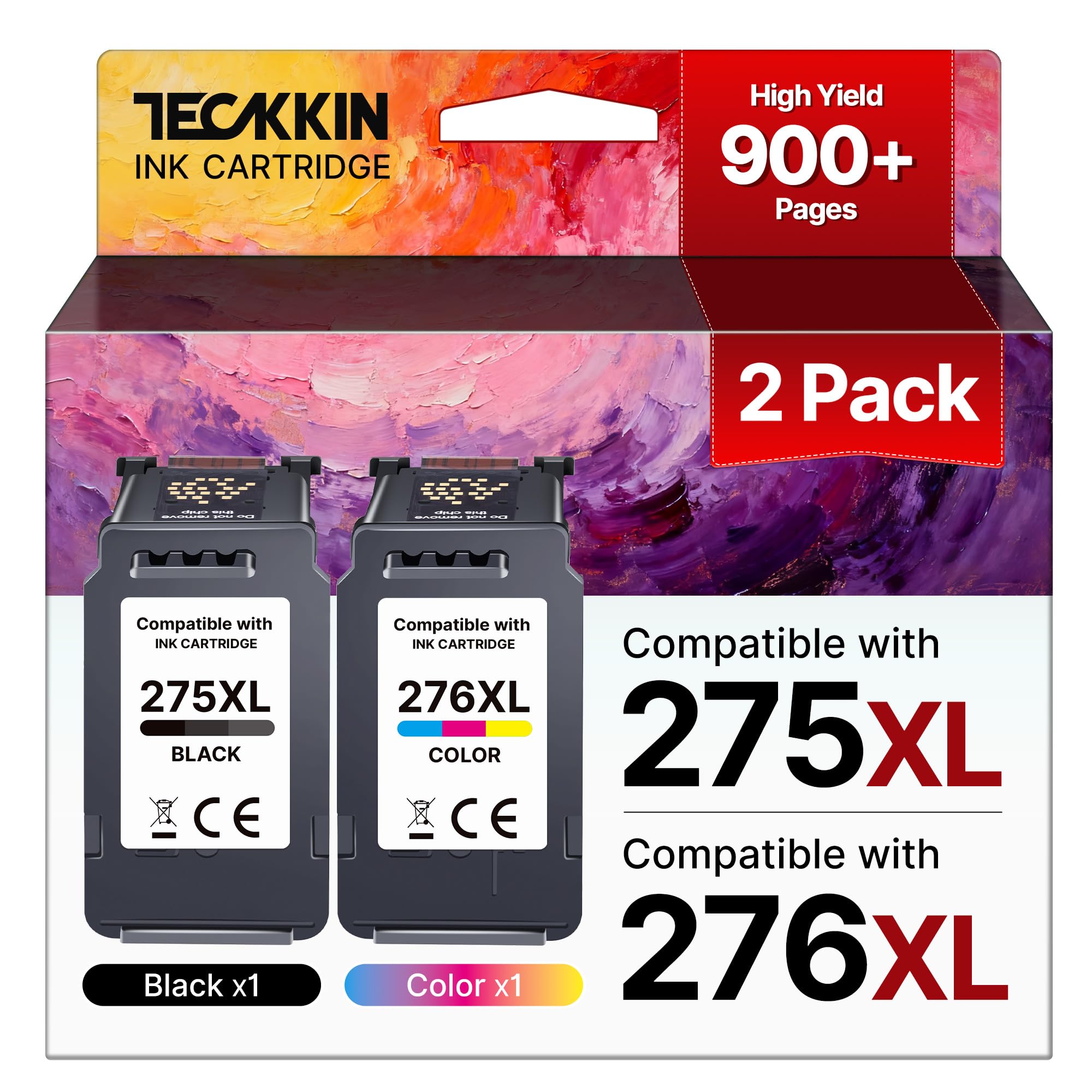 275 276 xl ink cartridges Black Color Replacement for Canon Pixma TS3720 Ink for Canon printer ink 275XL 276XL PG-275 XL/CL-276 XL High Yield for Canon Pixma TR4720 TR4722 TR4723 TR4700 TS3522 Printer