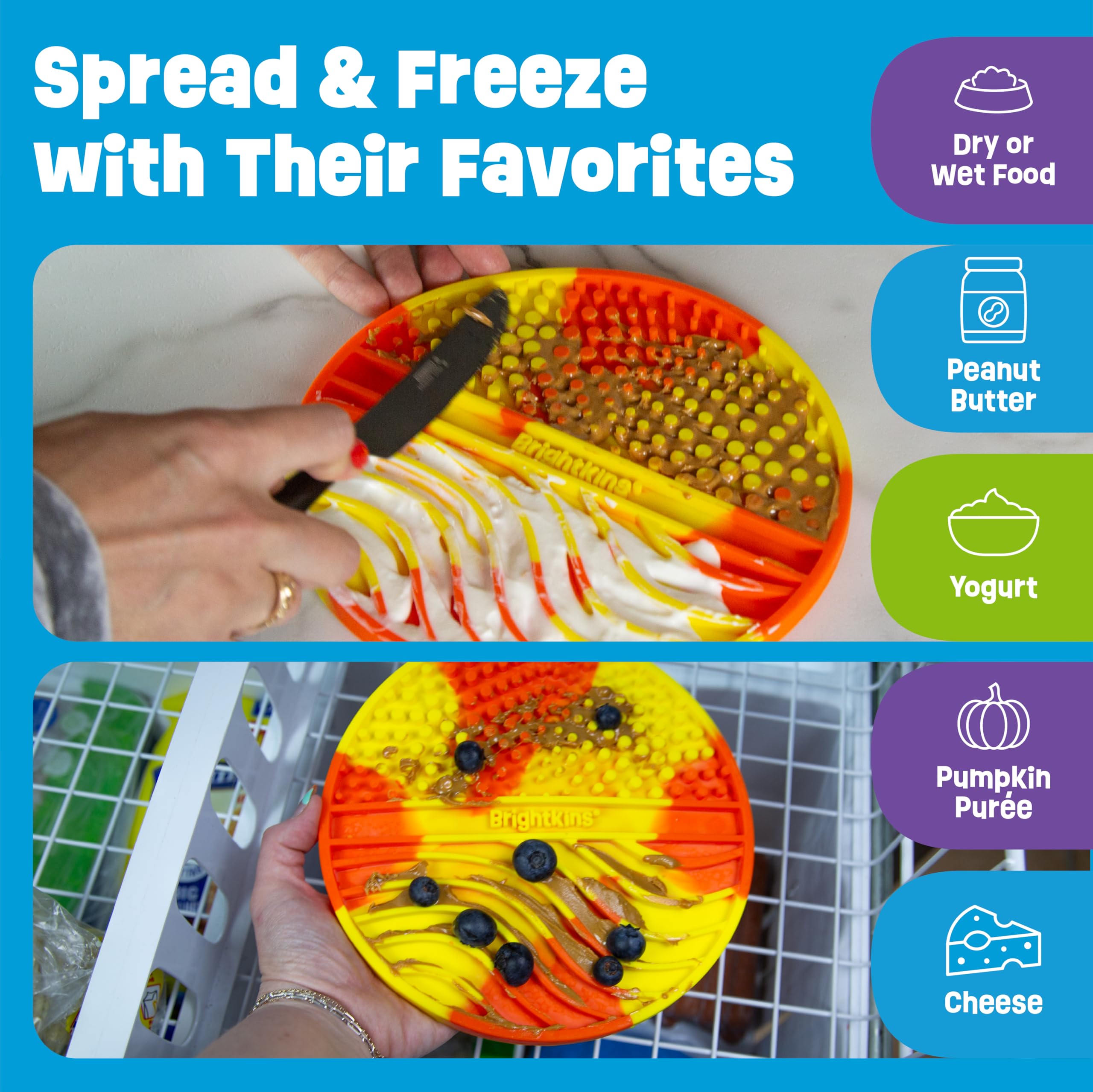 Brightkins Tappetino Licking Tie-Dye Calmante per cani