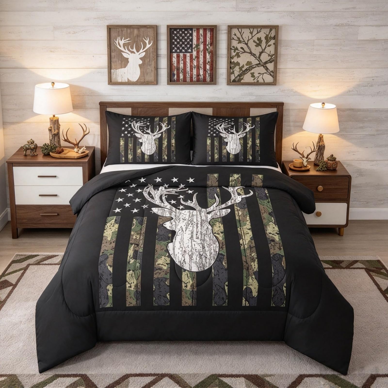Deer Camo Comforter Set - Queen Hunting Bedding -3 Deer Camo Comforter Set - Queen Hunting Bedding -3