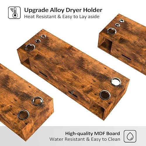 Miniatura 6 de Estación de peinado de montaje en pared para estilistas, equipo de peluquería de belleza, estación de gabinete de salón con cajones de bloqueo,