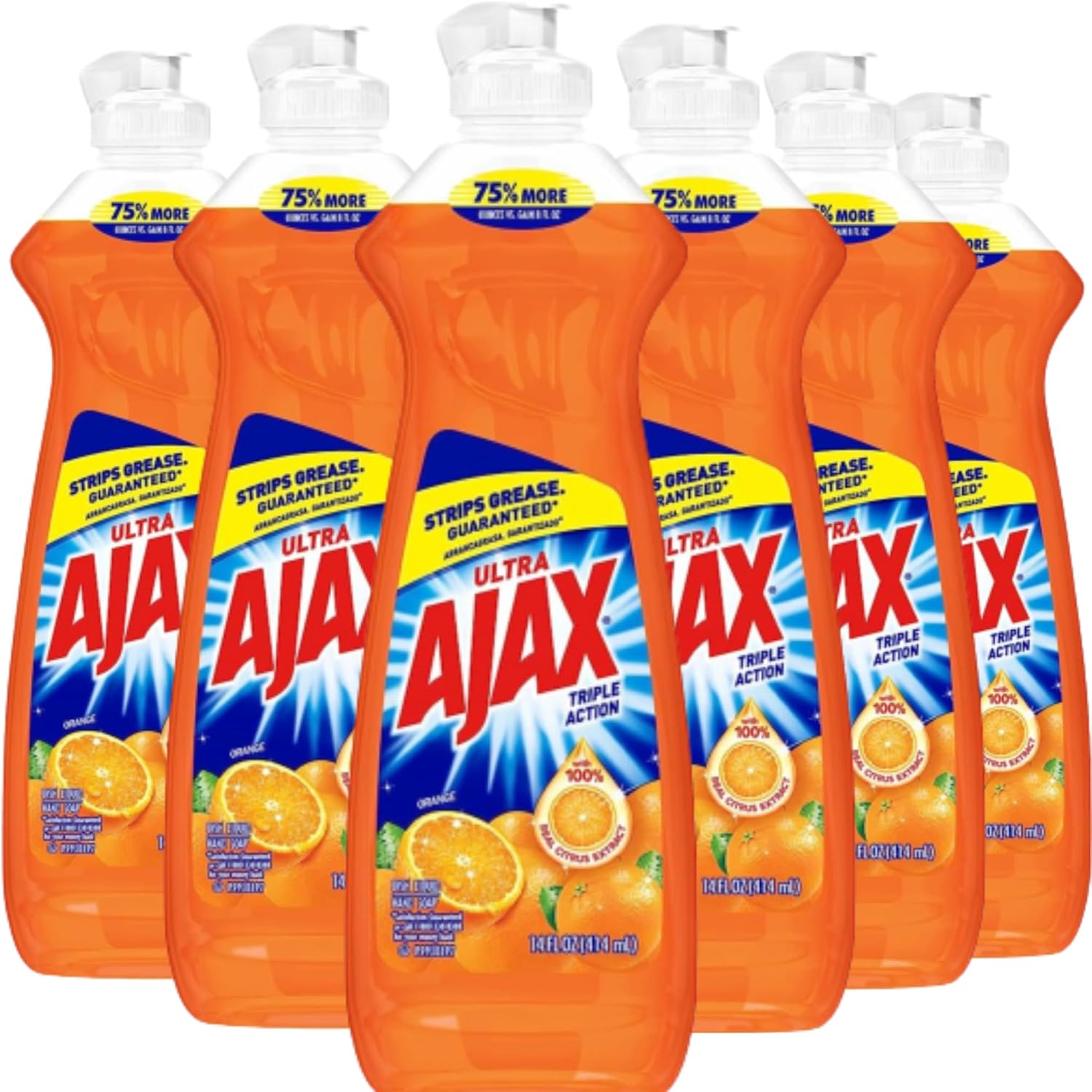 Ajax Dish Soap Ajax Dishwashing Liquid Super Degreaser 14 FL OZ (Orange, 6 Count