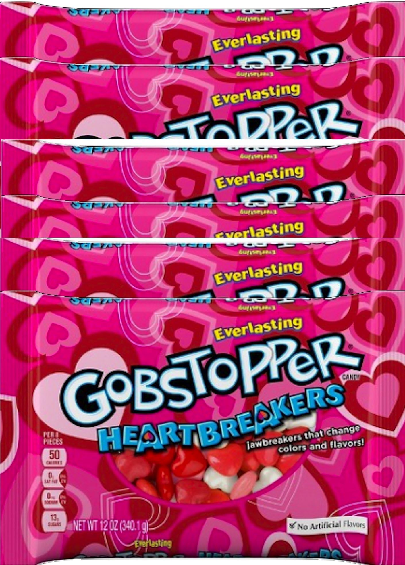 Gobstopper Heartbreakers Valentine Candy Jawbreaker Hearts That Change Colors And Flavors Net Wt 12 Oz (6)