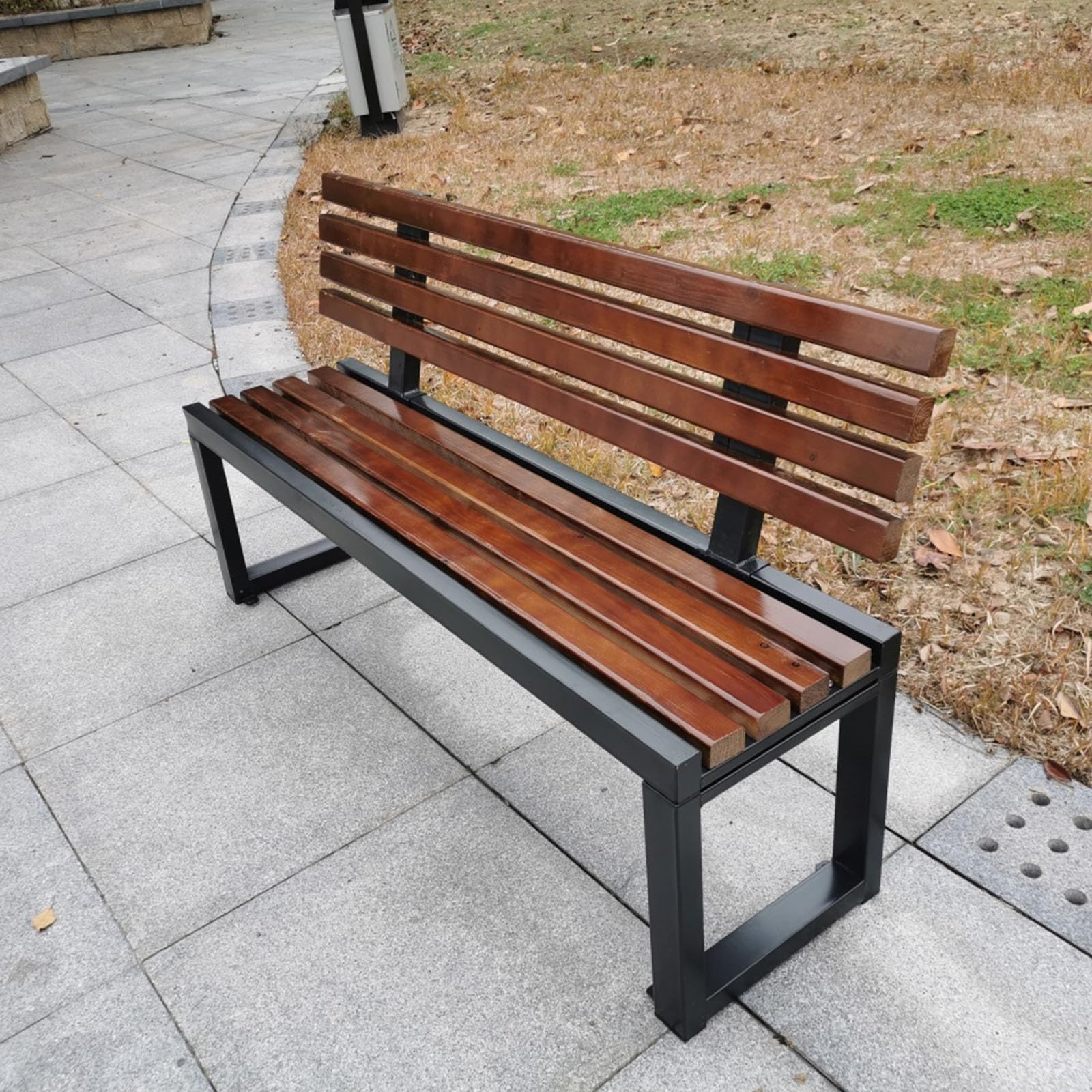 Proste Ławki, Plastikowe Drewniane Krzesła Wypoczynkowe Z Oparciami, Ławki Na Balkon, Wodoodporne, Odporne Na Zużycie I Łatwe Do Czyszczenia(100cm)