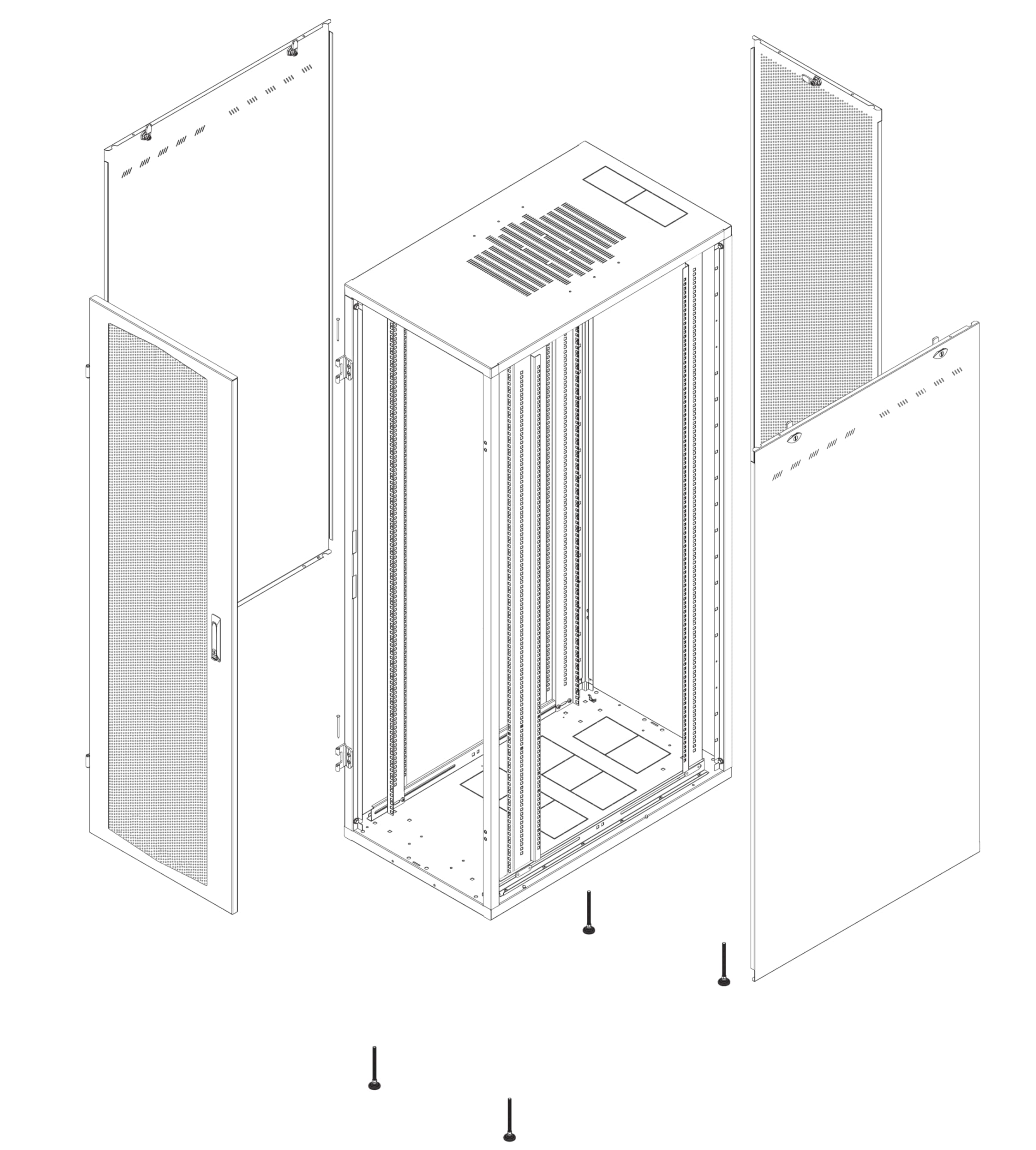 Intellinet 161255 Armadio Server Rack NextGen 1000 19" 600x1000 27U Nero Porta Grigliata Nero