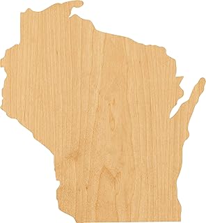 Wisconsin Laser Cut Out Wood Shape Craft Supply - 4 Inch
