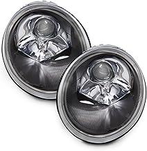 PERDE Black Housing Halogen Headlights Compatible with Volkswagen Beetle 1998-2005 Includes Left Driver and Right Passenger Side Headlamps