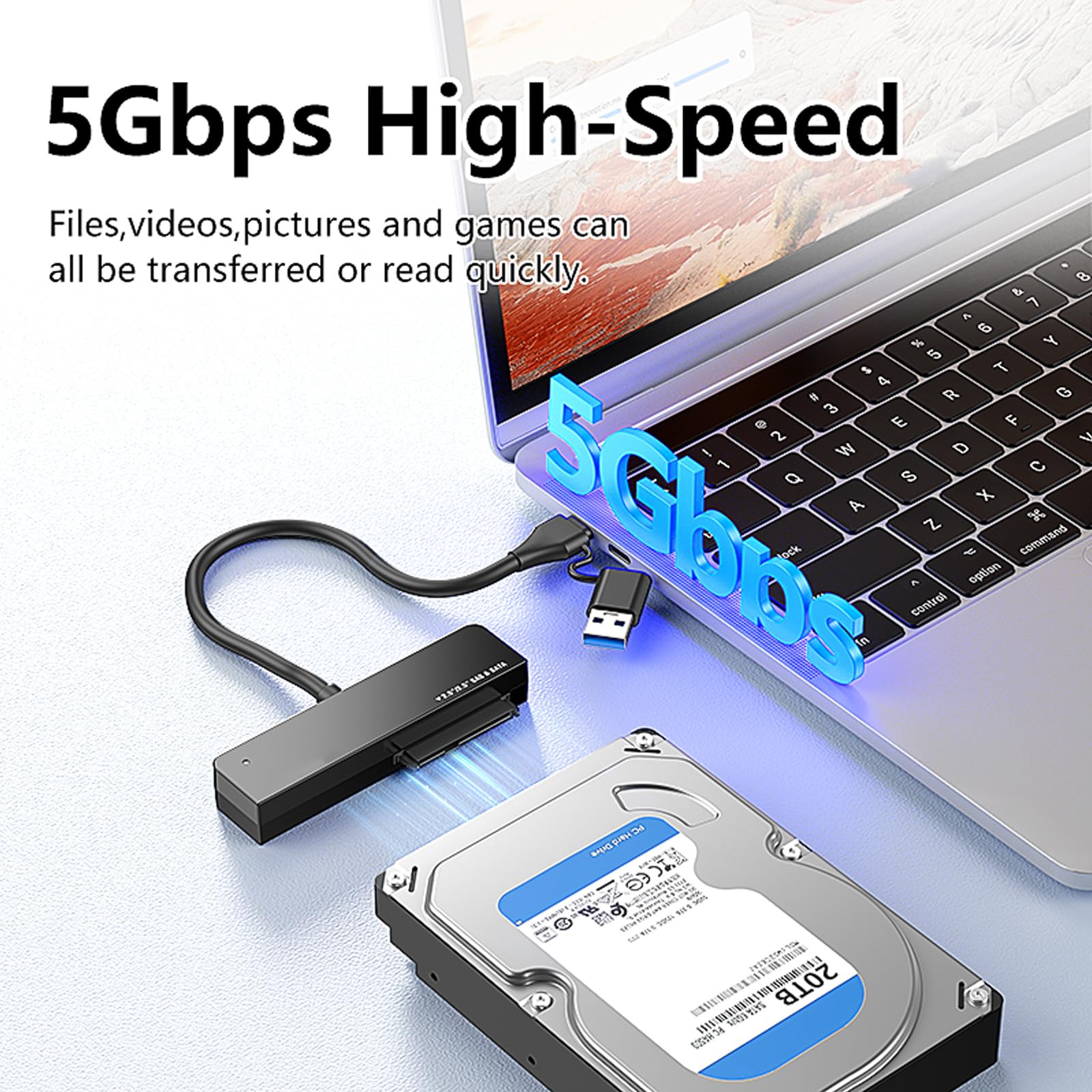 Cable adaptador USB para discos duros compatibles
