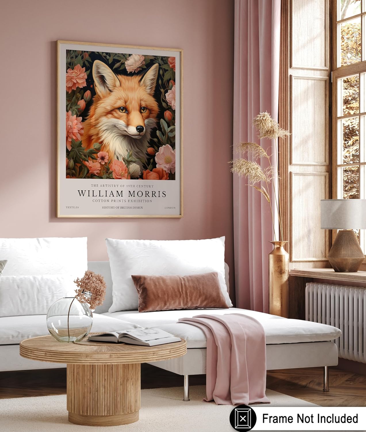 Poster Master William Morris Poster - Fox and Flowers Print - Botanical Artwork - Exhibition Print - Animal Art - Flower Art - Floral Design - Aesthetic Office or Bedroom Wall Decor - 8x10 UNFRAMED Wall Art