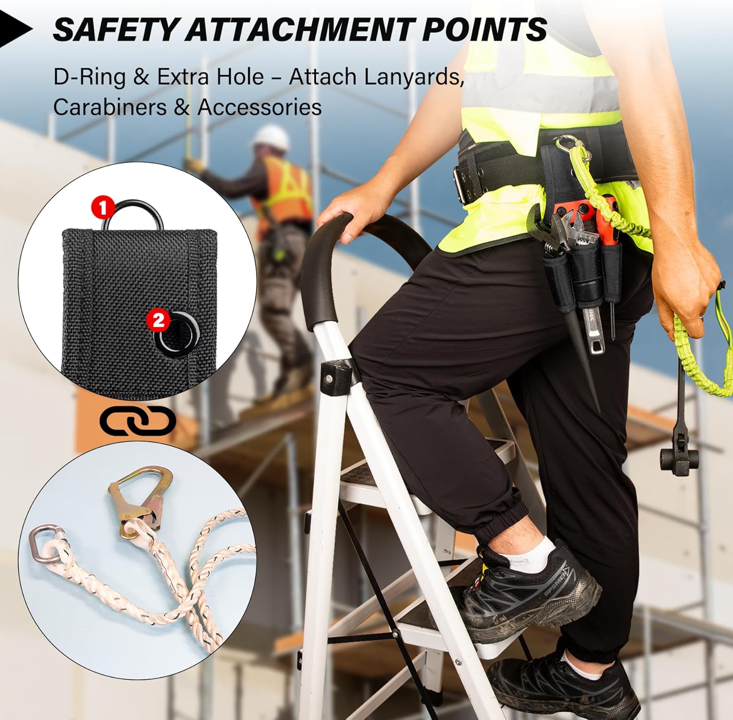 HAUTMEC Small Tool Belt Pouch, 4-in-1 Tool Holster, Compact Utility Tool Bag with 1680D Fabric, Fits Up to 2-3/4" Belts, Quick Access Tool Organizer – HTTBH25030 - Image 5