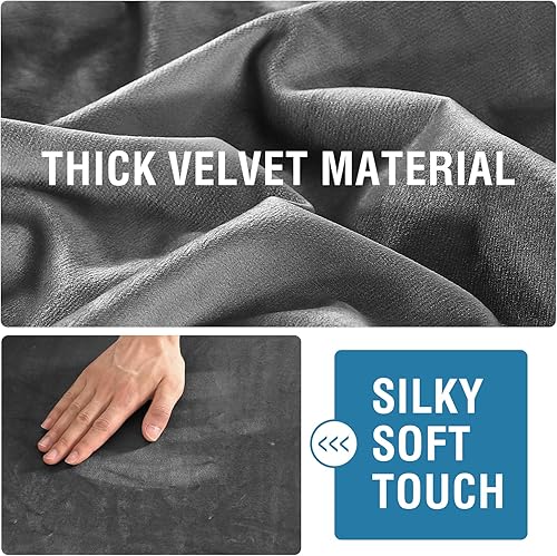 Miniatura 3 de H.VERSAILTEX Funda de cojín de terciopelo suave y resistente para sofá, fundas de cojín individuales para sofá de 1 plaza, fundas protectoras de