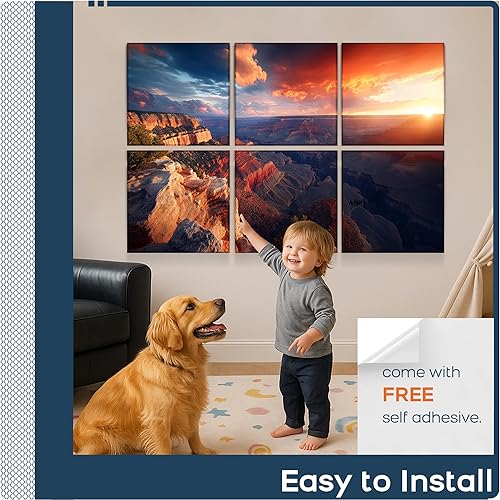 Miniatura 156 de BUBOS Paquete de 8 paneles acústicos artísticos insonorizados, paneles de pared de 47.2 x 31.4 pulgadas, paneles de pared acústicos decorativos