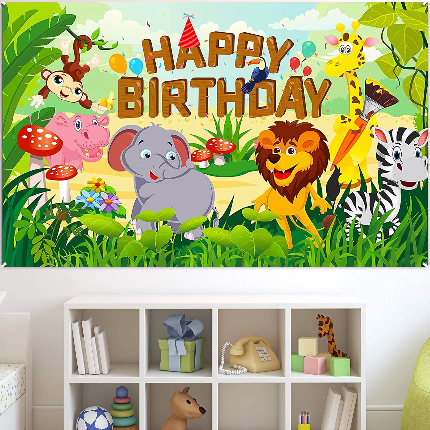 Fancy Land Geburtstagsposter Safari-Tiere – 43,2 X 55,9 Cm, Bunt, Für Klassenzimmer & Deko