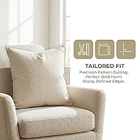 Vista 8 de BOYSUM Set of 2 Leather Throw Pillow Covers Outdoor Decor Patchwork Linen Brown Faux Leather Pillows Cover for Couch Sofa,Beige 12"x20