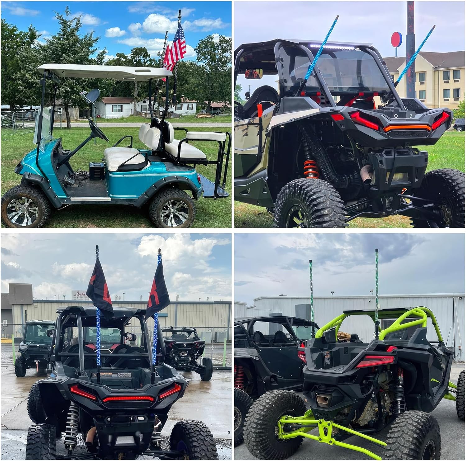 Whip Lights, 2Pcs 1FT RGB LED Whip Lights for Side by Side with Wireless Remote and APP Control, RGB Chasing Lighted Antenna Whips for UTV ATV Truck Polaris Dune Buggy RZR Can-Am