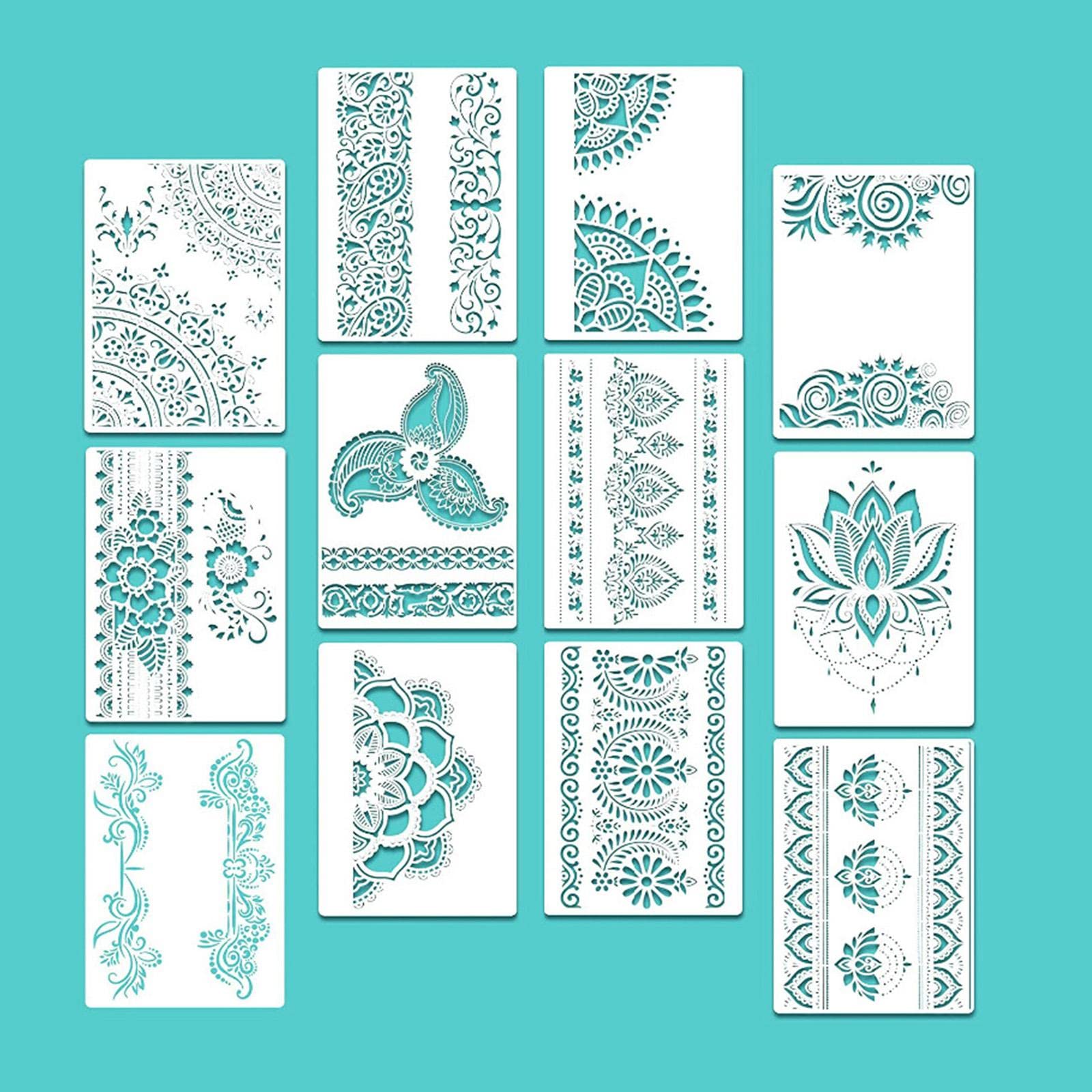 Zestaw 5 szablonów mandali DIY rzemiosło malarstwo ścienne stemplowanie scrapbooking karta zestaw 1
