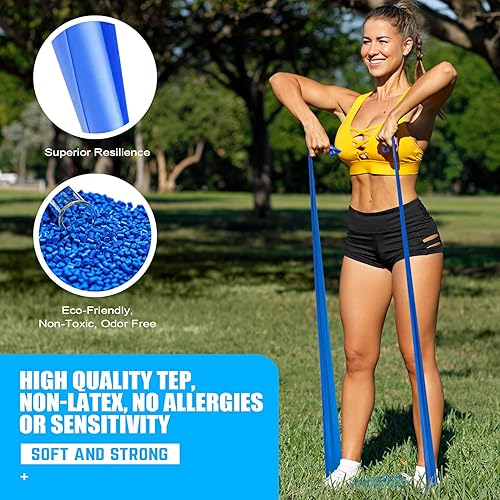Miniatura 9 de Resistance Bands Exercise Bands Physical Therapy Bands for Strength Training Yoga Pilates Stretching Non-Latex Elastic Band with Different Strengths