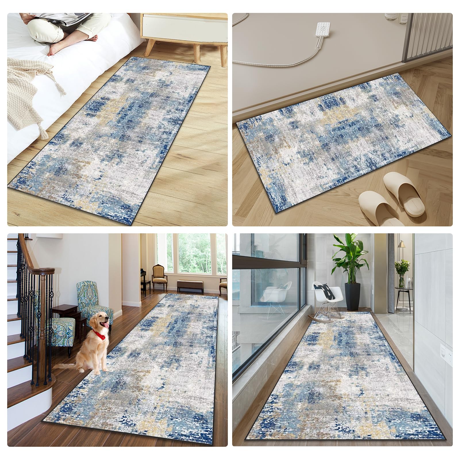 Slip hal loper lange entree tapijt, 1m 1,5m 2m 2,5m 3m 3,5m 4m 4,5m 5m 6m Retro antislip s, wasbaar vloertapijt for woonkamer slaapkamer wasruimte keuken(60x300cm/2ftx9.8ft
