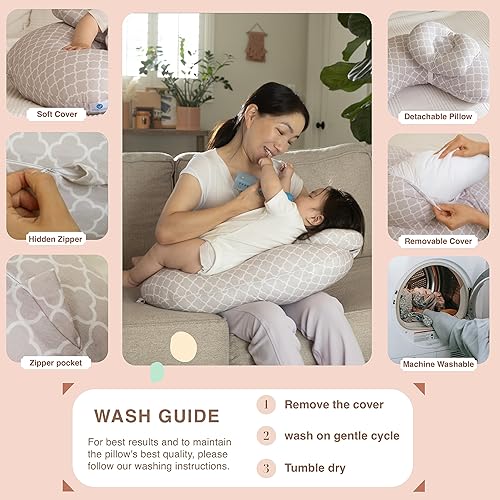 Miniatura 7 de Pharmedoc Almohada de lactancia para lactancia materna - Almohadas de lactancia materna con reposacabezas y correas ajustables para la cintura -