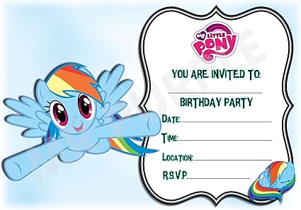 Invitation Fete D Anniversaire Mon Petit Poney Rainbow Dash Cadre Motif Decorations De Fete Accessoires Lot De 12 A5 Invitations With Envelopes Amazon Fr Fournitures De Bureau