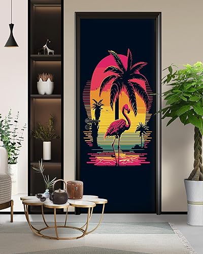 Miniatura 7 de FLFK - Mural para puerta, adhesivo 3D para puerta, autoadhesivo, extraíble, para decoración del hogar, 30.3 pulgadas de ancho x 78.7 pulgadas de