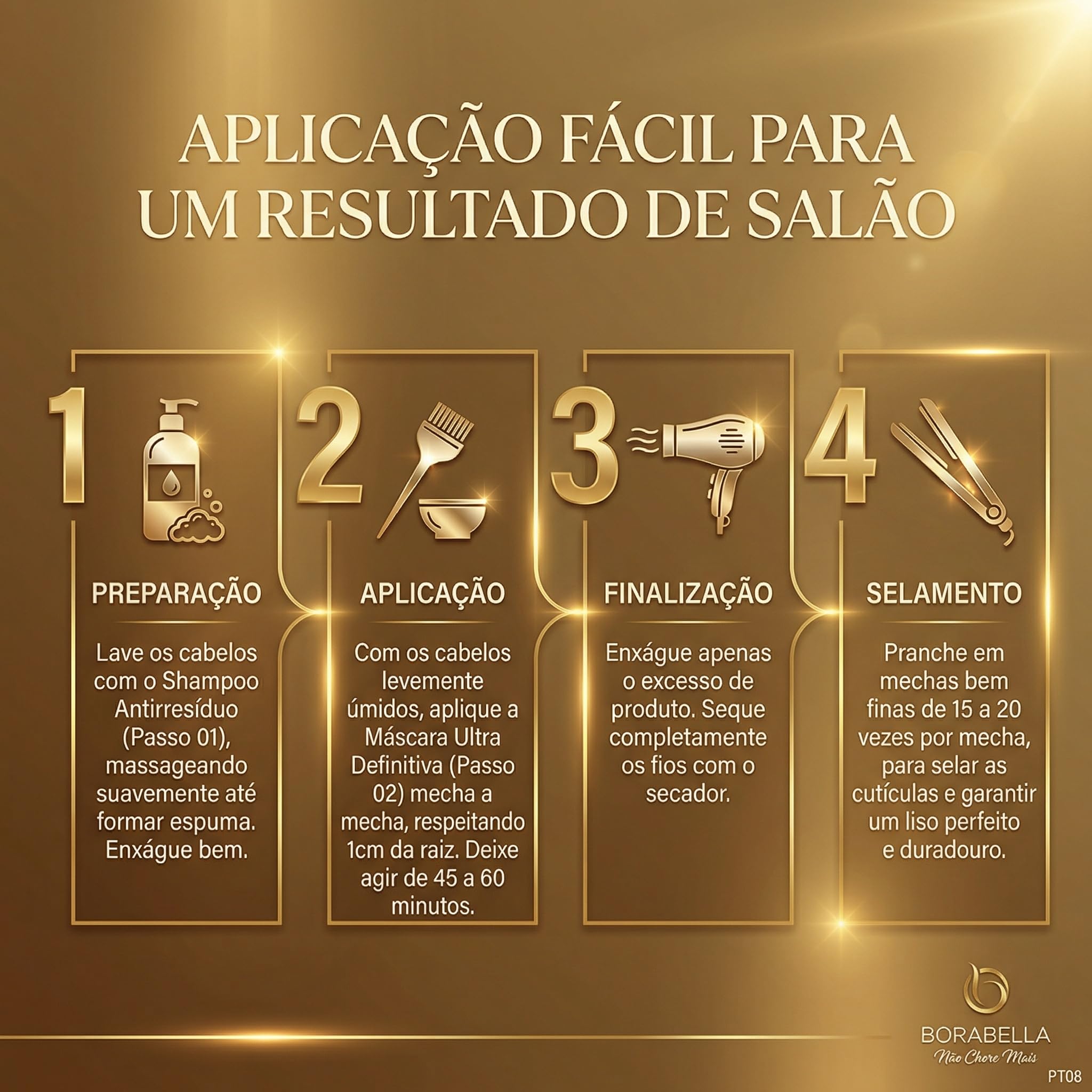 Borabella Não Chore Mais (No More Cry), Coffret de soins capillaires professionnels, lissage sans formaldéhyde avec shampooing et soin ultra-lissant, 2 x 1000 ml