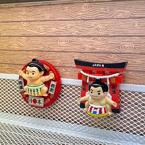 Miniatura 4 de A-ONE Sumo Wrestlers Yokozuna Japón 3D Vintage Frigorífico Imán 1PC+Sumo Match coser hierro en parche 1PC Locker Freezer Magnet, emblema parche para
