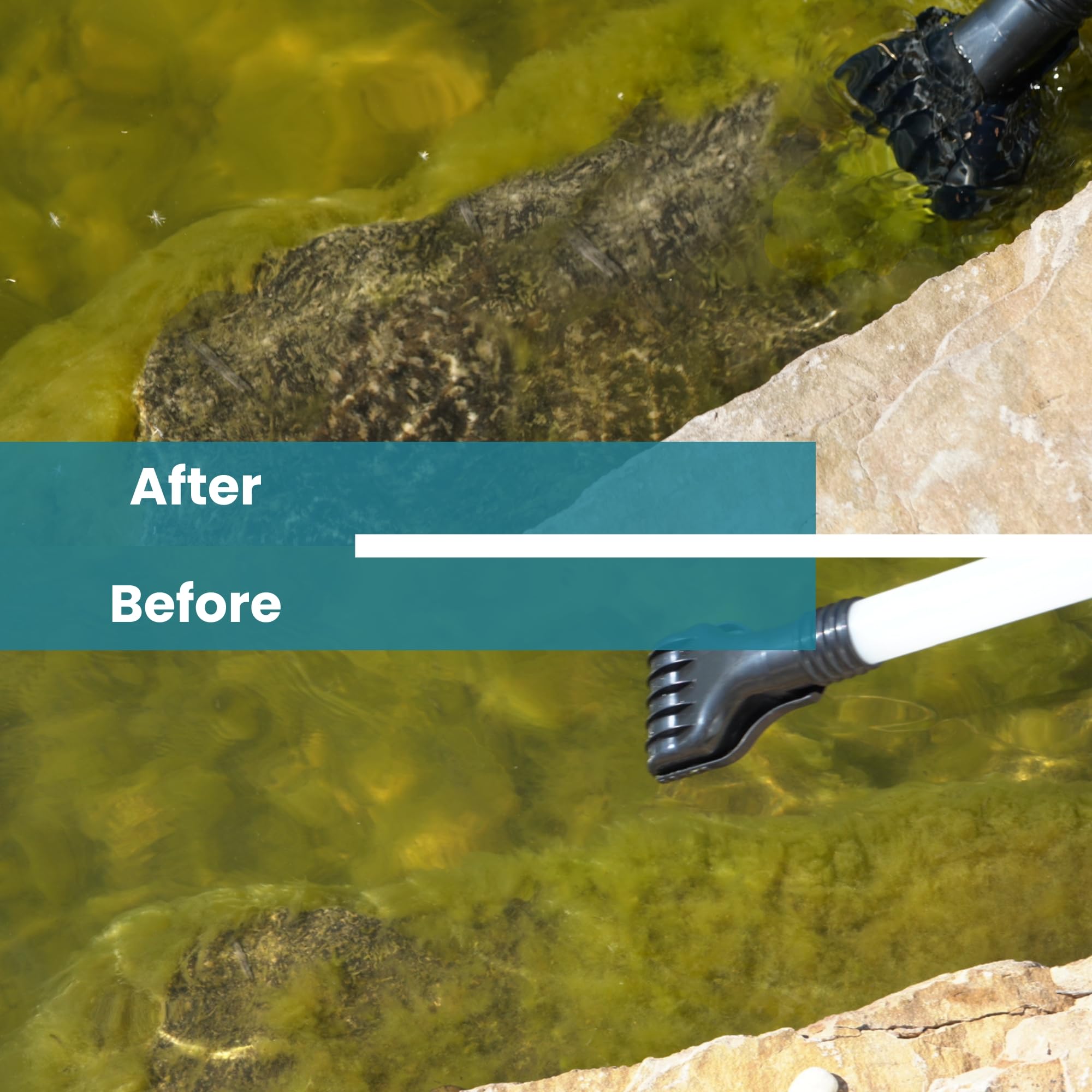 Half Off Ponds CleanSweep 1400 - Aspirapolvere per laghetto con tubo di aspirazione da 33 cm, 4 tubi di prolunga, 3 ugelli di aspirazione, un tubo di uscita da 1,8 m e un sacchetto di raccolta detriti