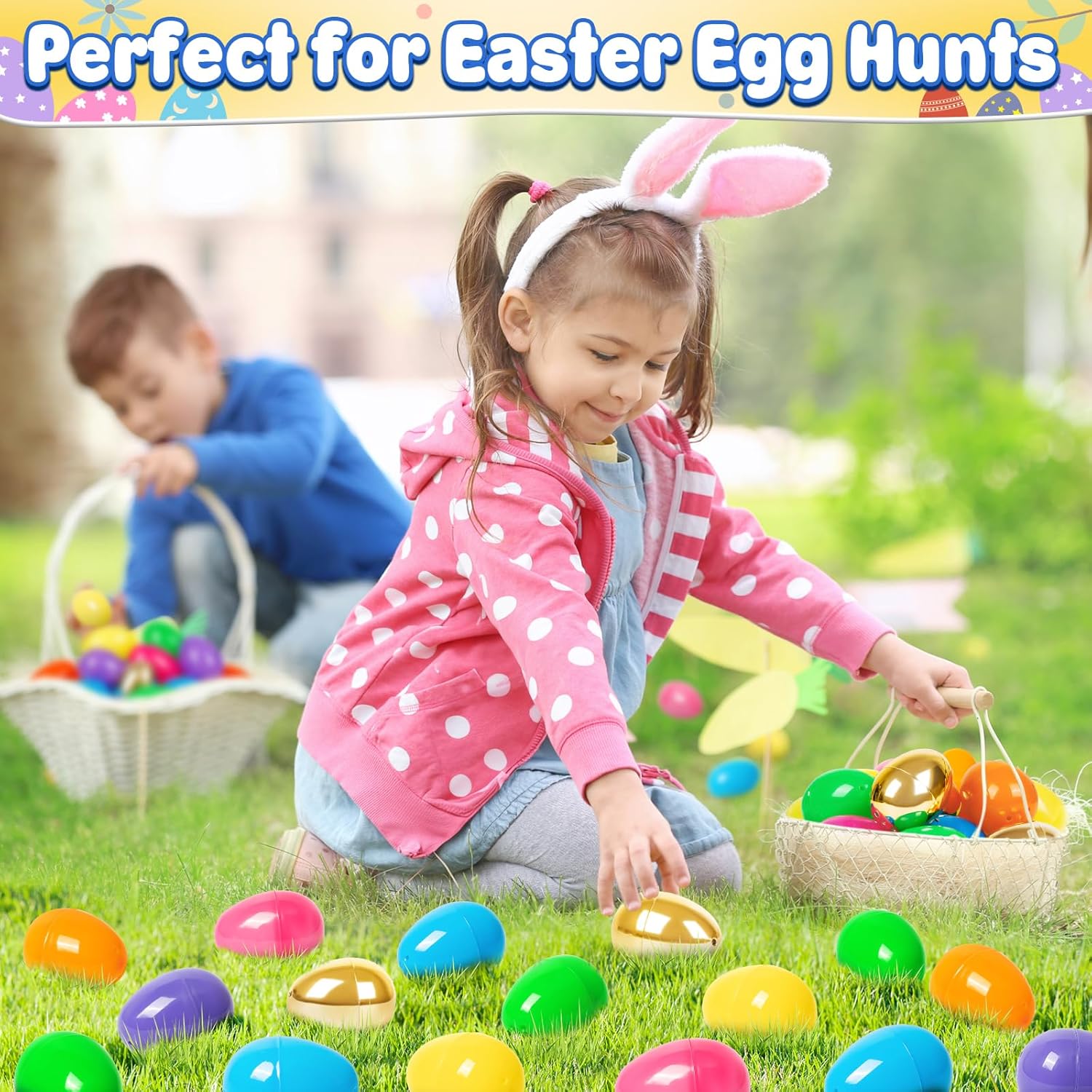500 PCS 3.15" Large Easter Eggs Bulk, Empty Plastic Eggs in 8 Colors, Fillable Easter Egg for Easter Hunt, Basket Stuffers Fillers, Classroom Prizes, Party Favors Supplies Decoration