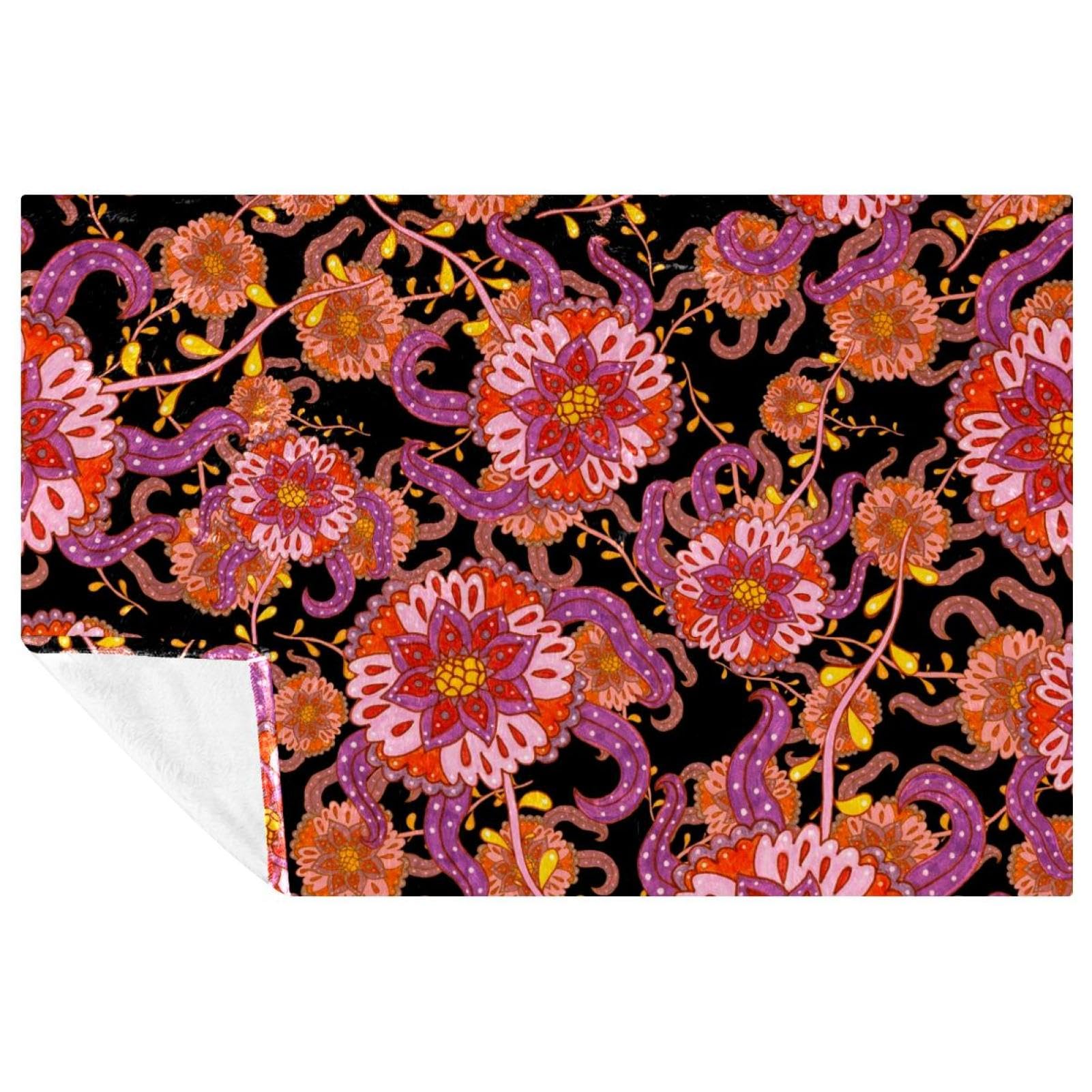 Couverture chaude imprimé ethnique tribal grand plaid lit canapé pique-nique 150x100
