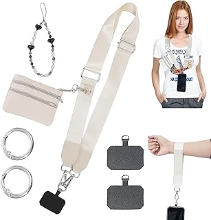 Clip and Go Phone Strap with Zippered Pouch,Phone Strap with Cellphone Chain Accessories