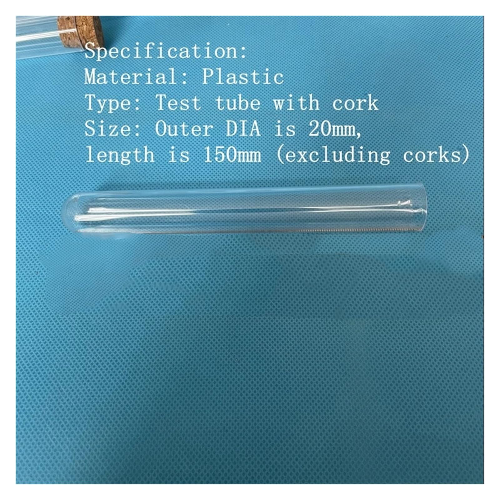MENGKE 50 Tubos De Ensayo De Plástico Transparente De 20 X 150 Mm Con Tapón De Corcho Y Base En Forma De U For Recuerdos De Boda, Frascos De Especias Con Escala