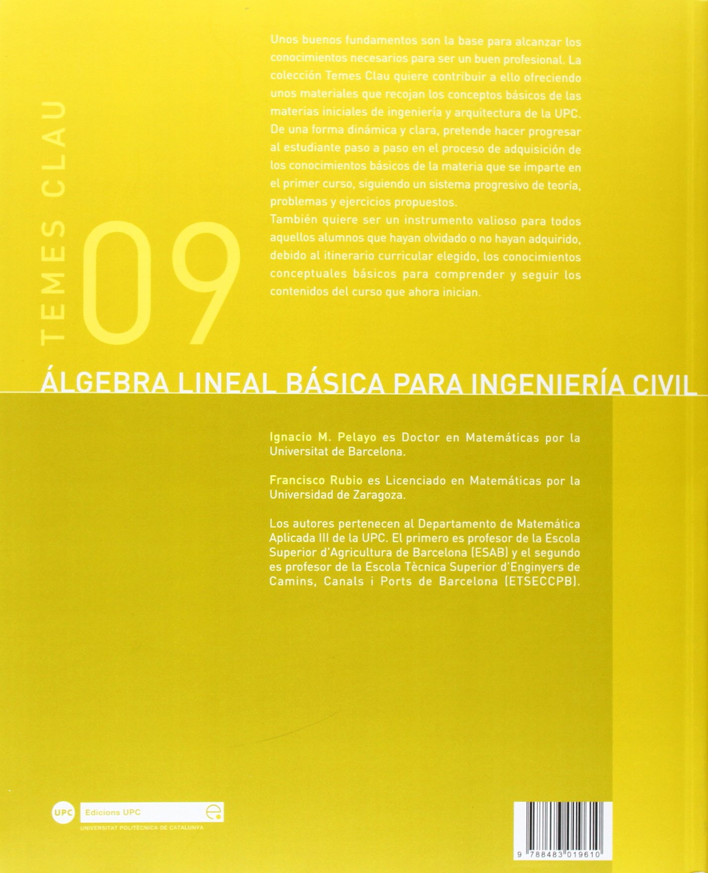 Álgebra lineal básica para ingeniería civil: 9 (Temes Clau)
