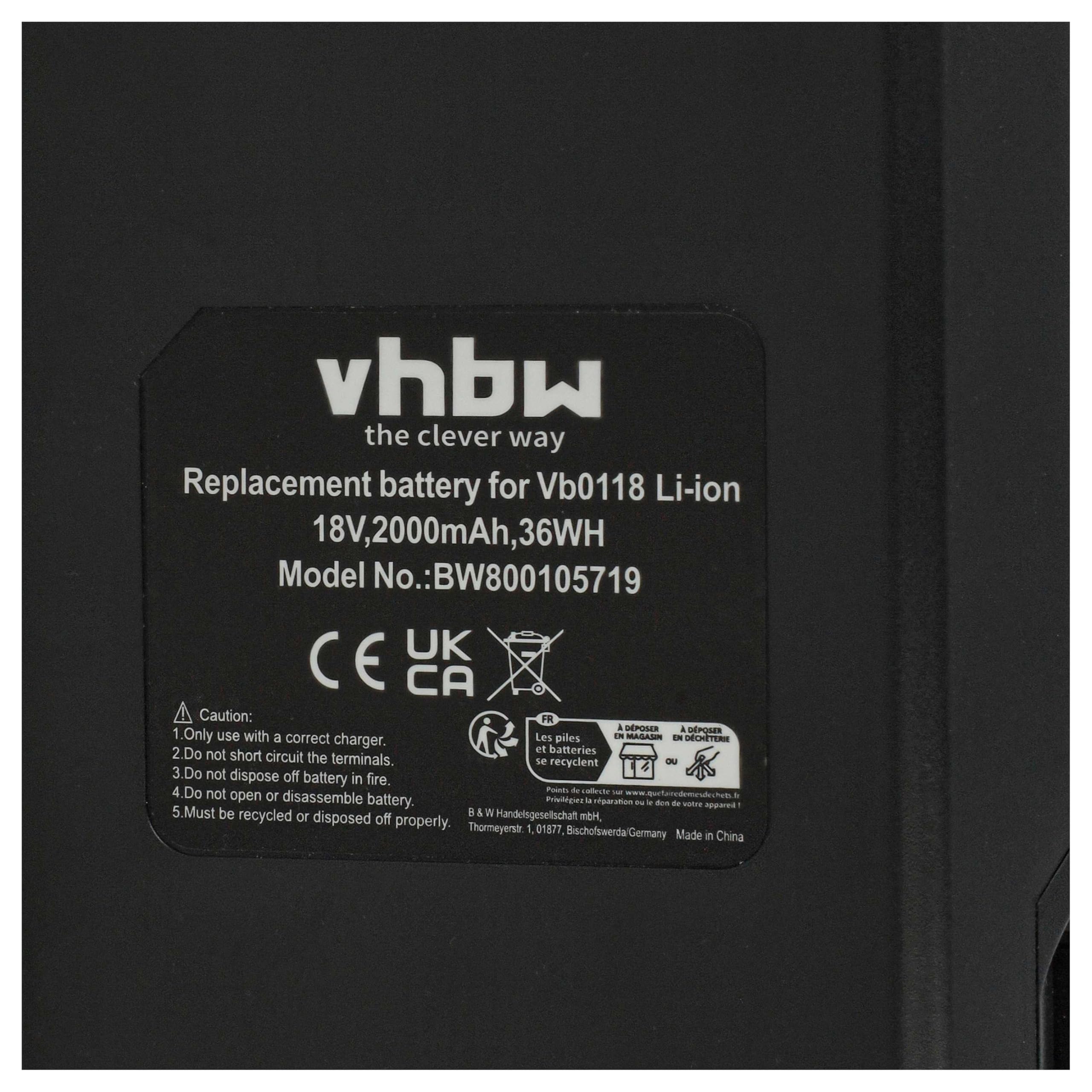 vhbw 2X Batterie Compatible avec Senco Duraspin DS5525-50