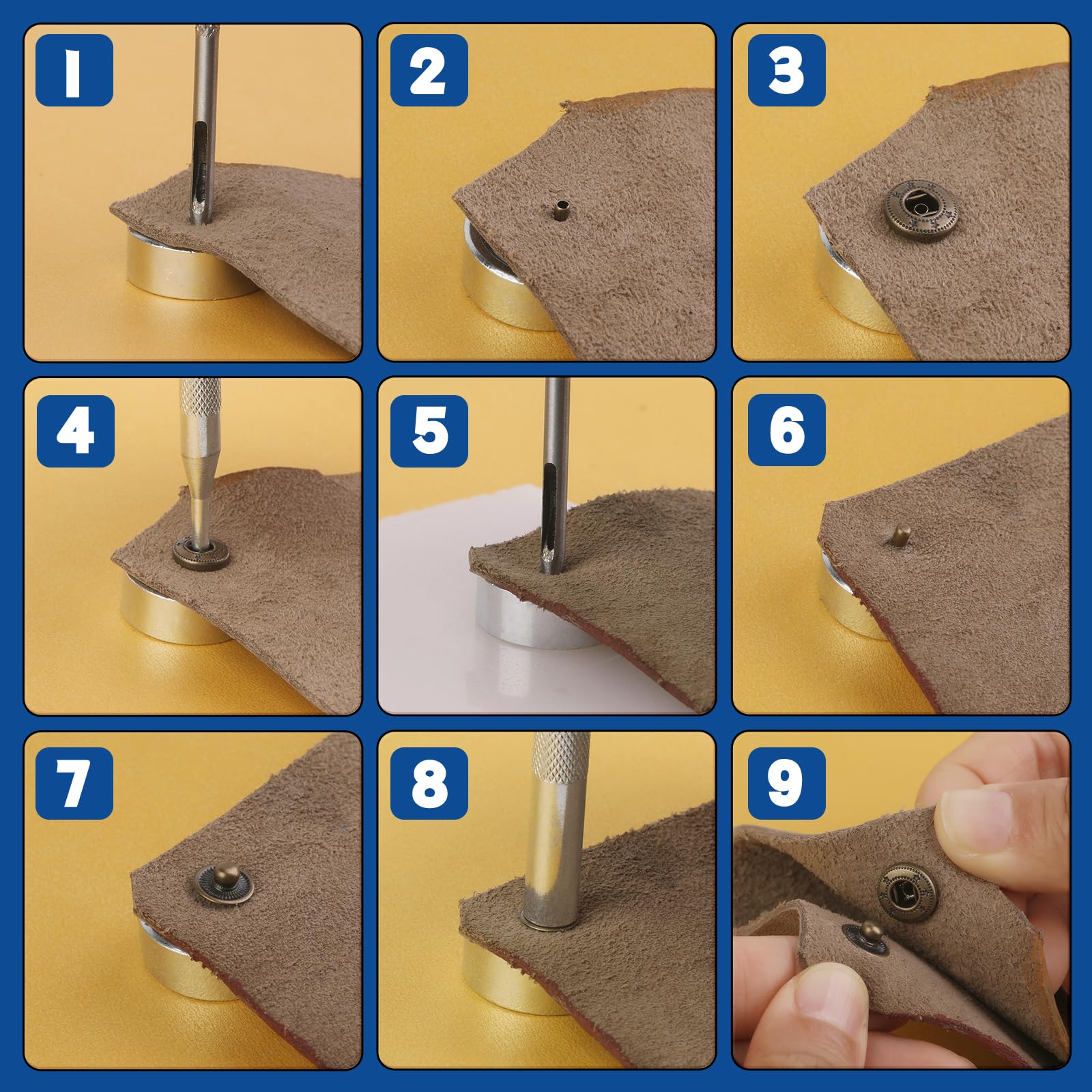 50 PZ 8/10 MM Bottoni A Pressione Da Cucire Bottoni Di Fissaggio In Metallo Bottoni A Pressione Per Cucire Jeans Abbigliamento Accessori Per Indumenti Fai Da Te - Foto 4