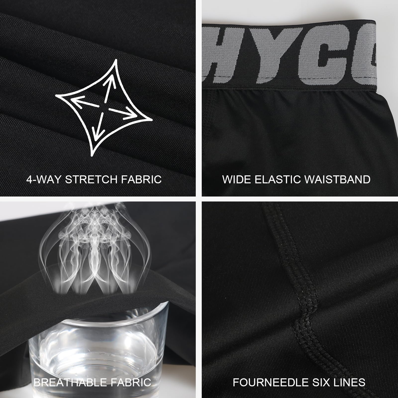 HYCOPROT Ragazzi Pantaloni Compression Leggings per Bambino Traspirante Sportivo ad Base Layer Pantaloncino Asciugatura Rapida per Corsa Calcio Pallacanestro