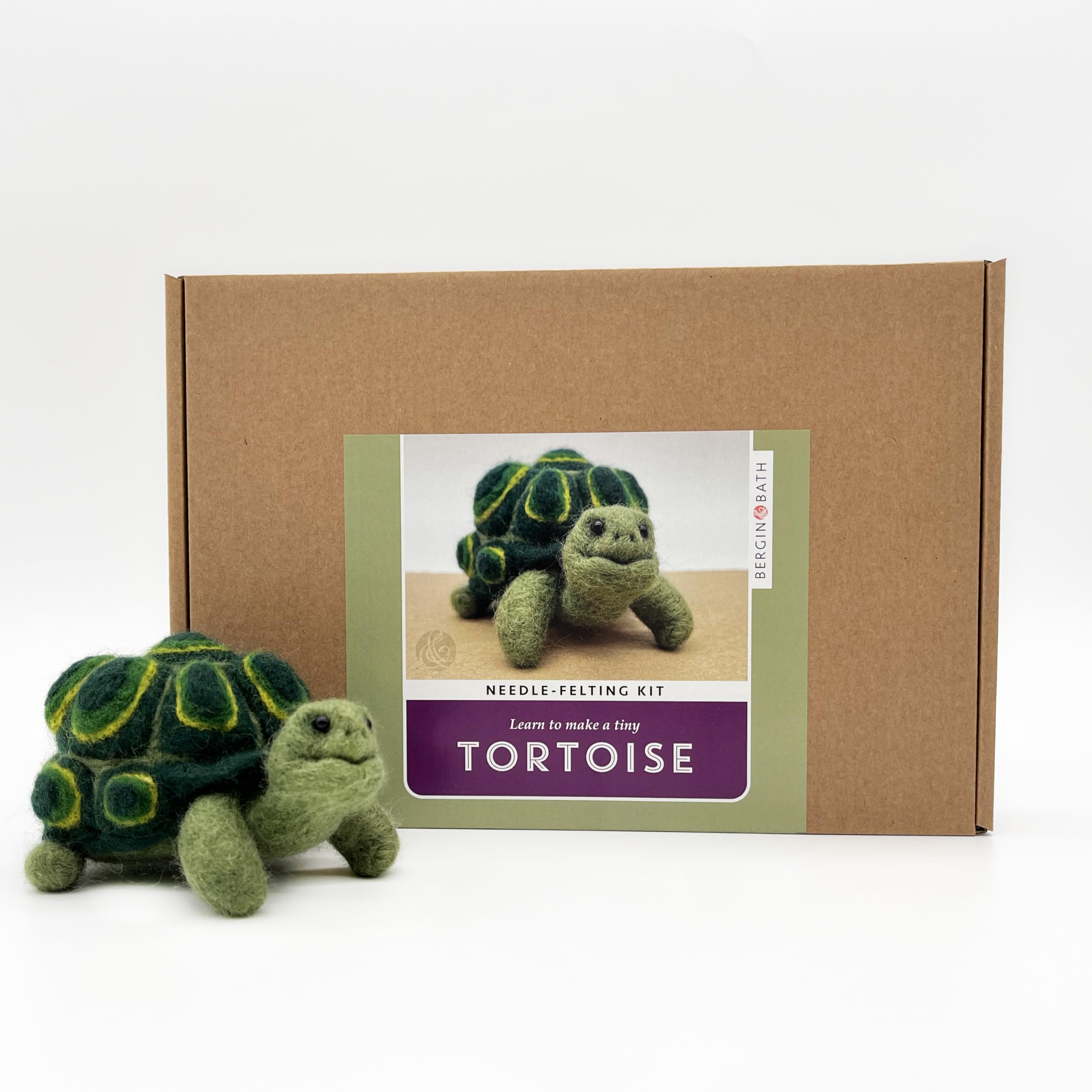 Bergin & Bath Needle Felting Kit, Tortoise. Learn to Make a Cute Little Tortoise with This Craft kit for Adults and Teens. A Creative Gift for her!