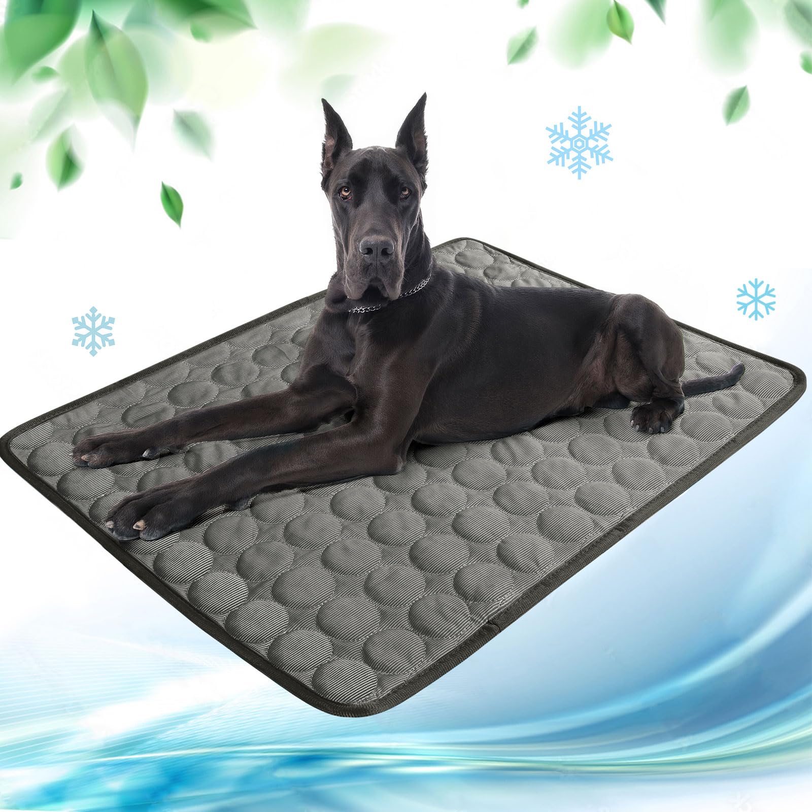 papasgix Dog Cooling Mat Self Cooling Mat Bed for Dogs, Cats Tear-Resistant Non-Slip Washable Ice Silk Cooling Pad in Hot Summer