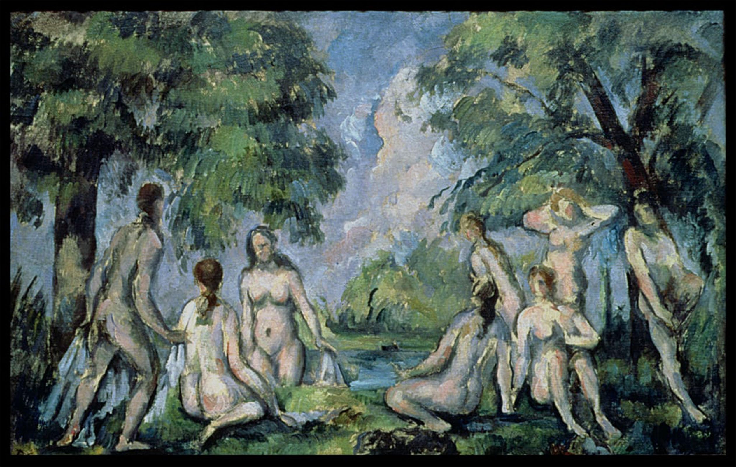 SERENDIPITP Retro Picture Poster Wall Art Pictures Painting the Bathers by Paul Cézanne Wall Art Canvas Print for Wall Decor 60x90cm