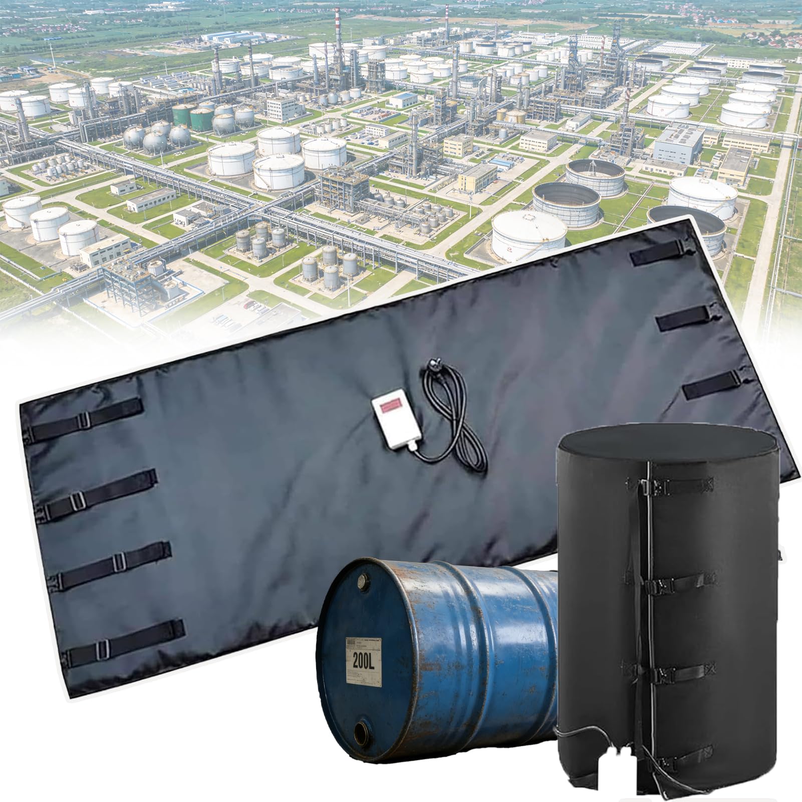 IBC-Tankheizdecke, Fassheizdecke Für 55/275 Gallonen (200L/1000L) Mit 220V Betrieb Und Schneller Erwärmung, Ölfassheizung