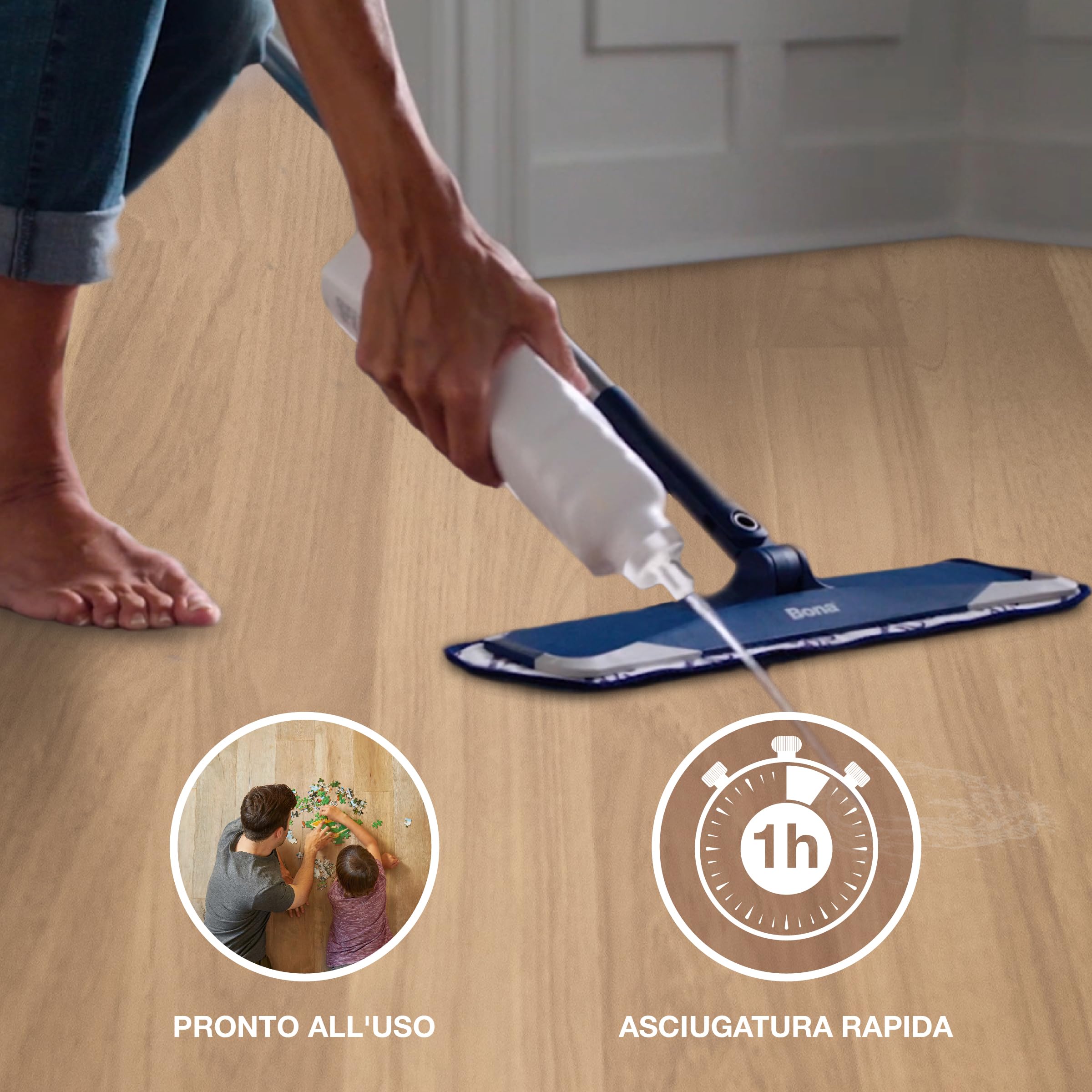 Bona rinfrescante per pavimenti in legno oliato 1 L, olio per la cura del parquet, per pavimenti oliati, pulizia del parquet oliato, rinfresca