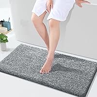 Vista 28 de Yimobra Alfombra de baño larga antideslizante, lavable, suave y absorbente, alfombra de baño de microfibra de doble tono con respaldo de goma