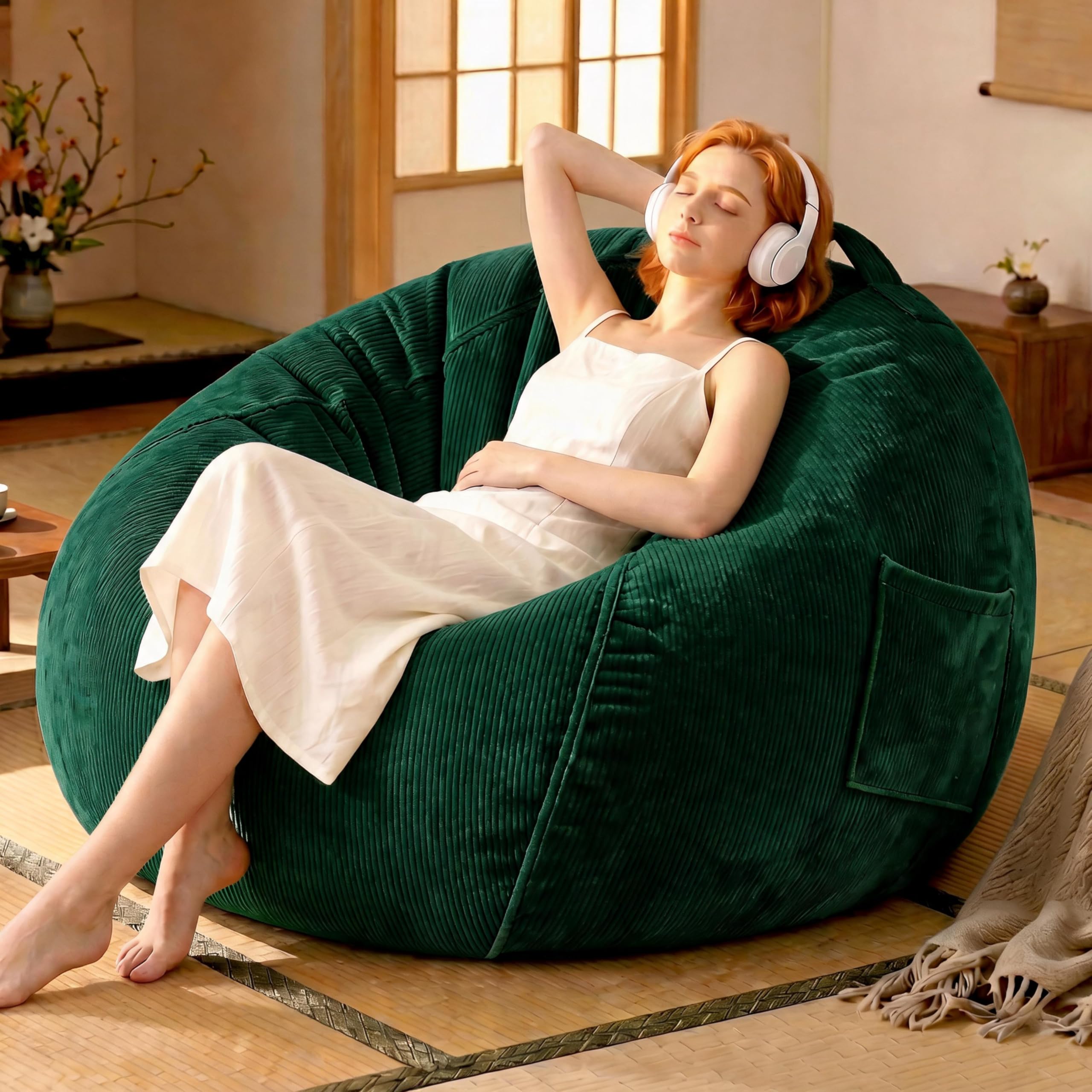 Amazon.co.jp: Lovikon ビーズクッション 特大 100*80cm 一人掛け