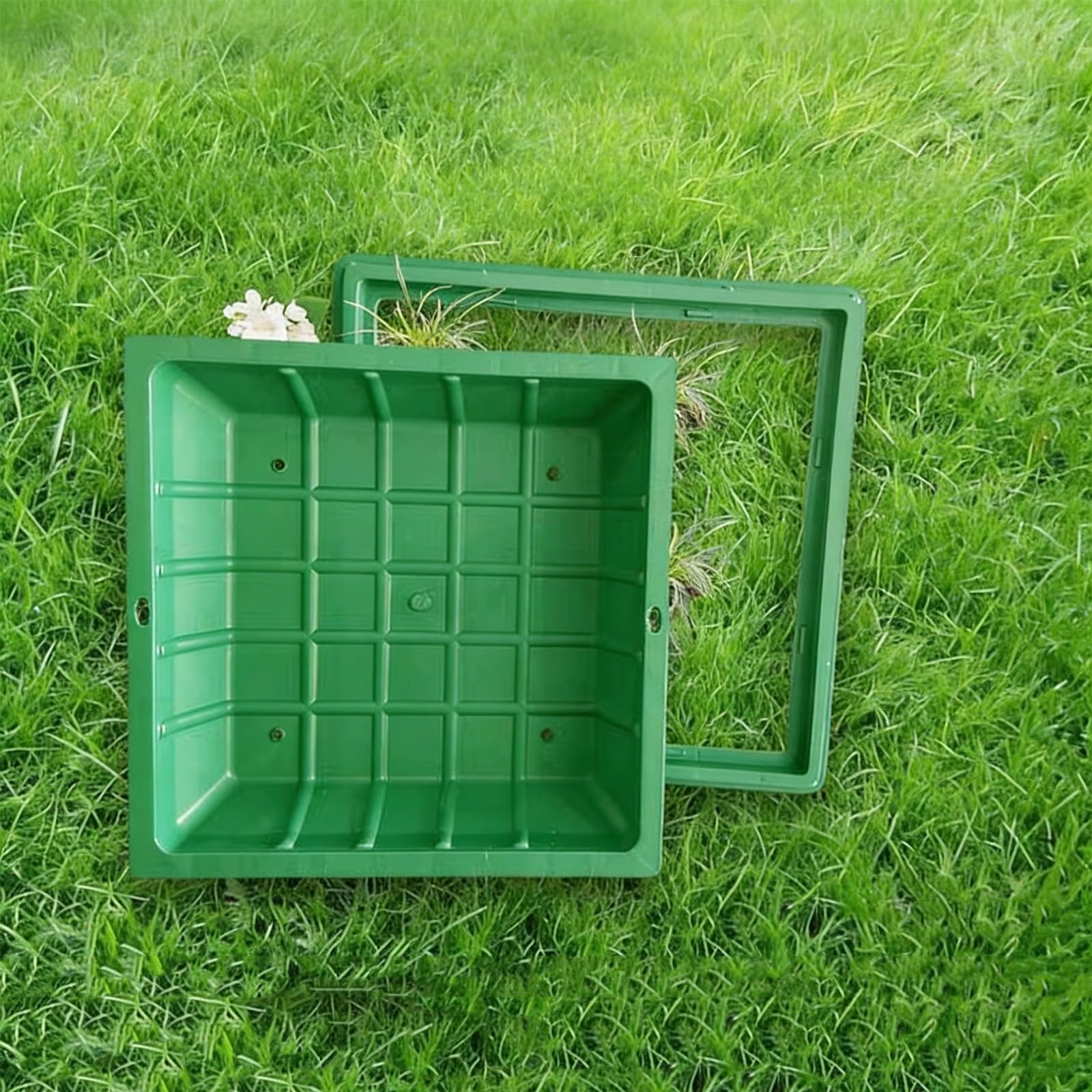 Couvercle de fosse septique en résine avec cadre invisible pour jardin