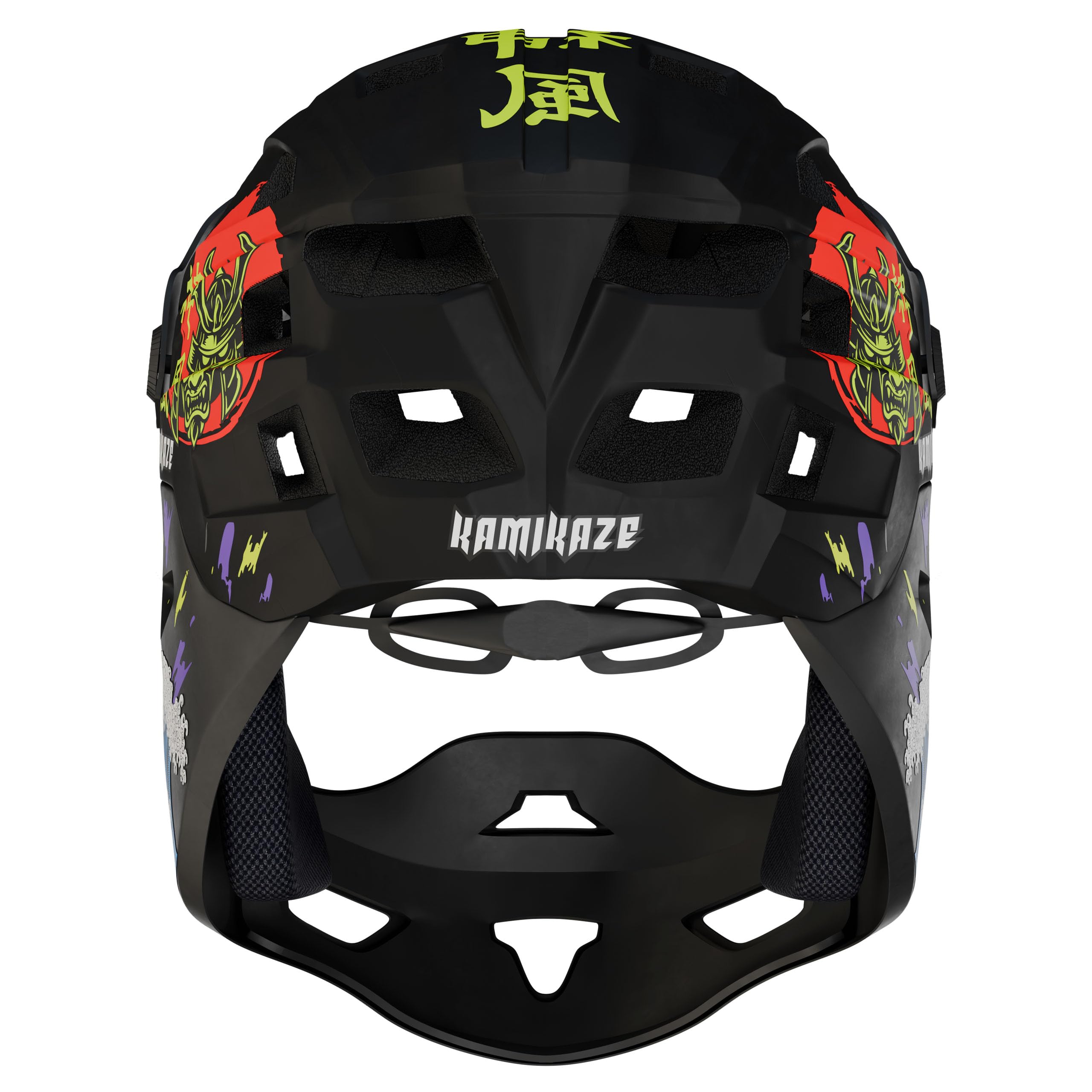 Kamikaze Ronin Wave Integralhelm Schwarz – Schutzhelm für Radfahren, Scooterfahren, Inlineskaten und Skateboarden, leicht, komfortabel und robust, Größen S, M und L