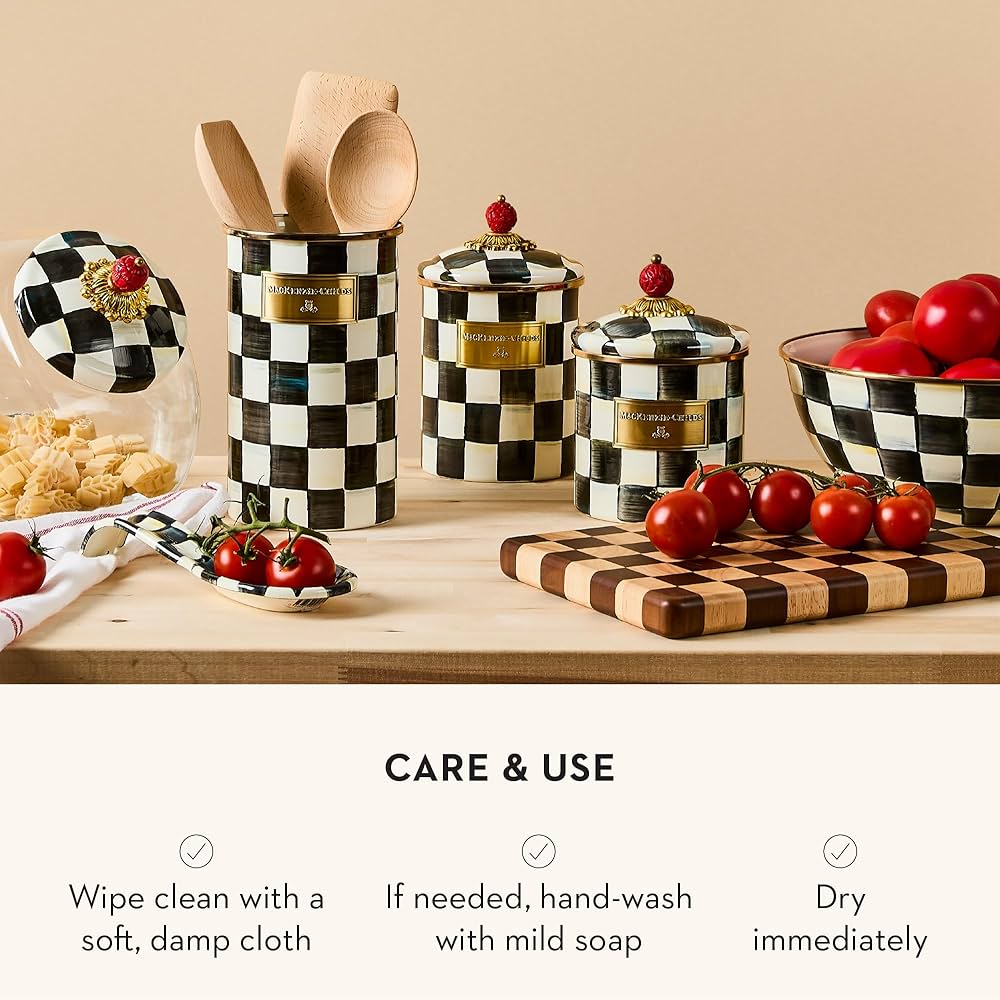 Amazon｜MACKENZIE-CHILDS 小さなエナメルキャニスター キッチン保存