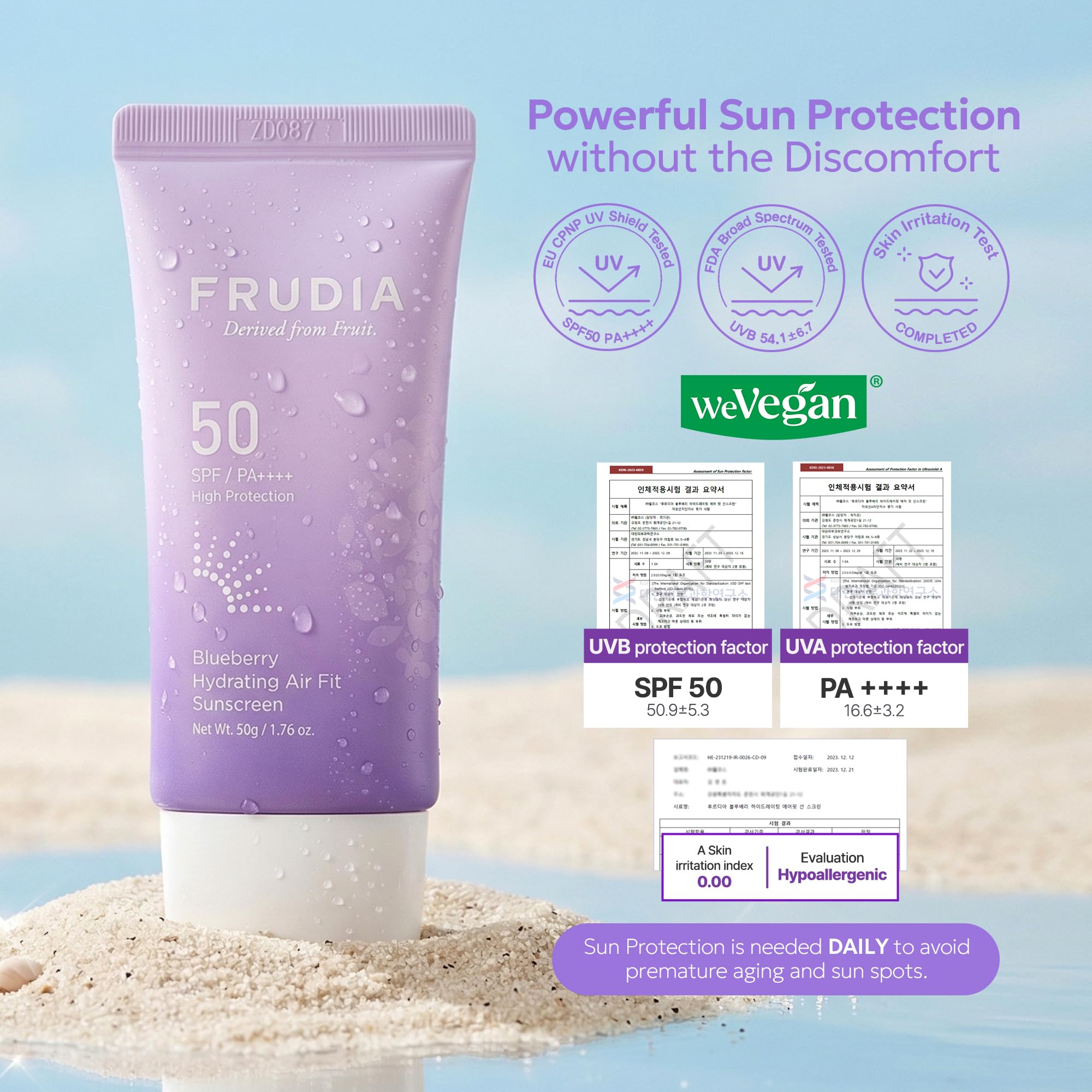 Amazon.com: FRUDIA Blueberry Hydrating Air Fit Sunscreen SPF 50