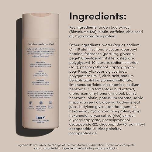 Miniatura 7 de Hers - Champú de volumen completo de 2 unidades, champú voluminizador para mujer, cedro suave y citrón, champú natural para mujer, añade volumen,