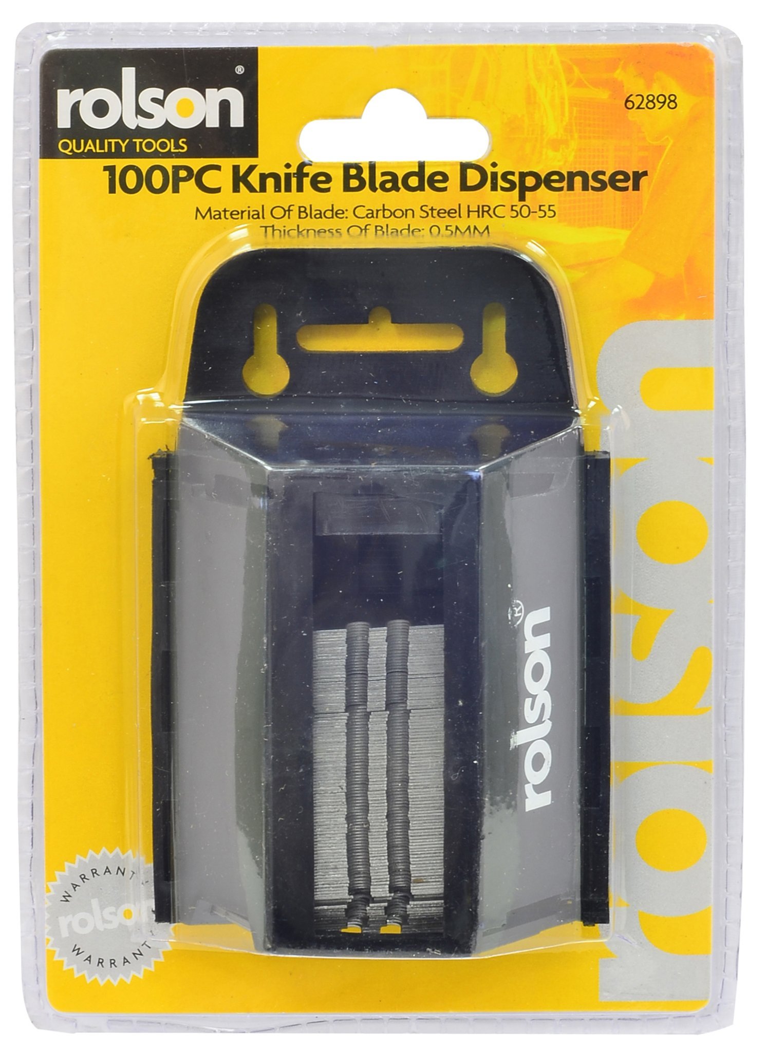 Rolson62898 Utility Knife Blade and Dispenser - 100 Pieces