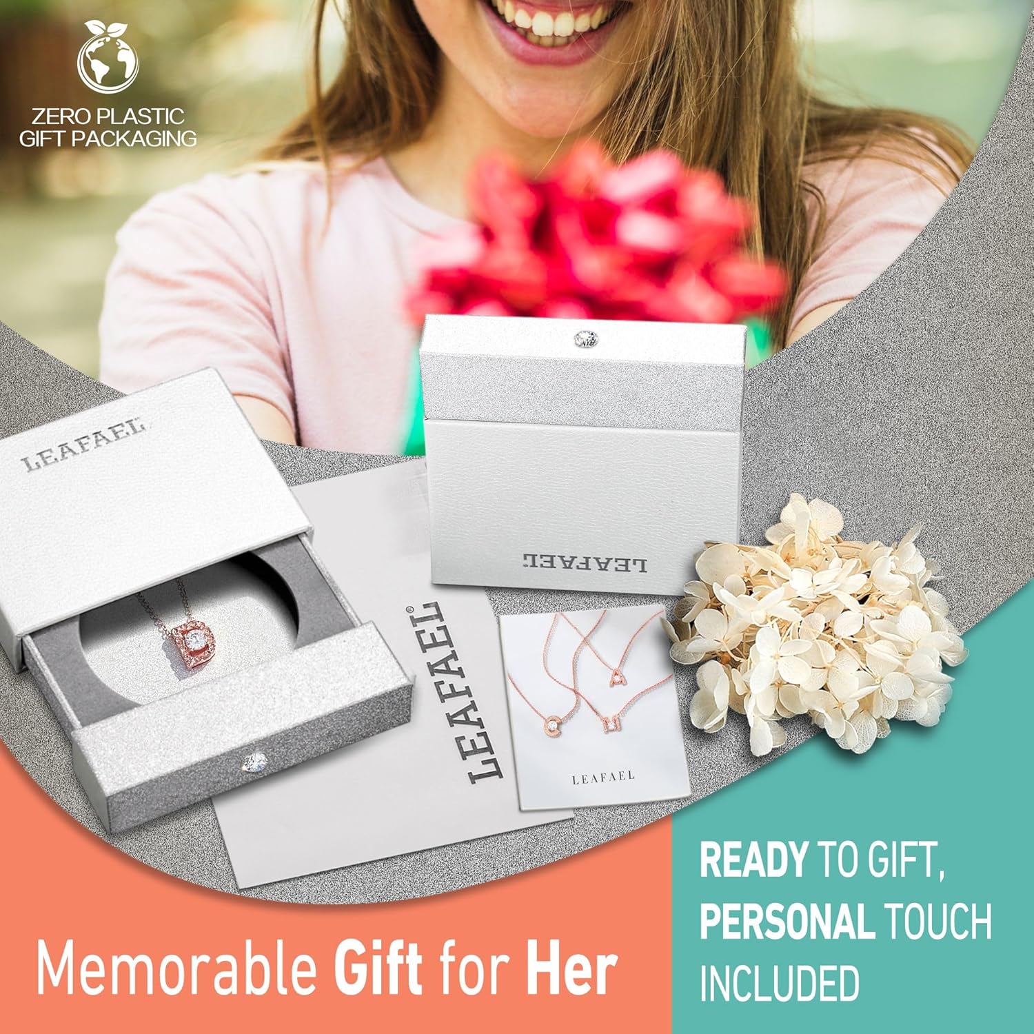 Leafael Initial Letter Necklaces for Women – Personalized 18K Rose Gold Plated Pendant Jewelry with Sterling Silver Chain, Monogram Gift A-Z, 16"+2" Choker - Image 5