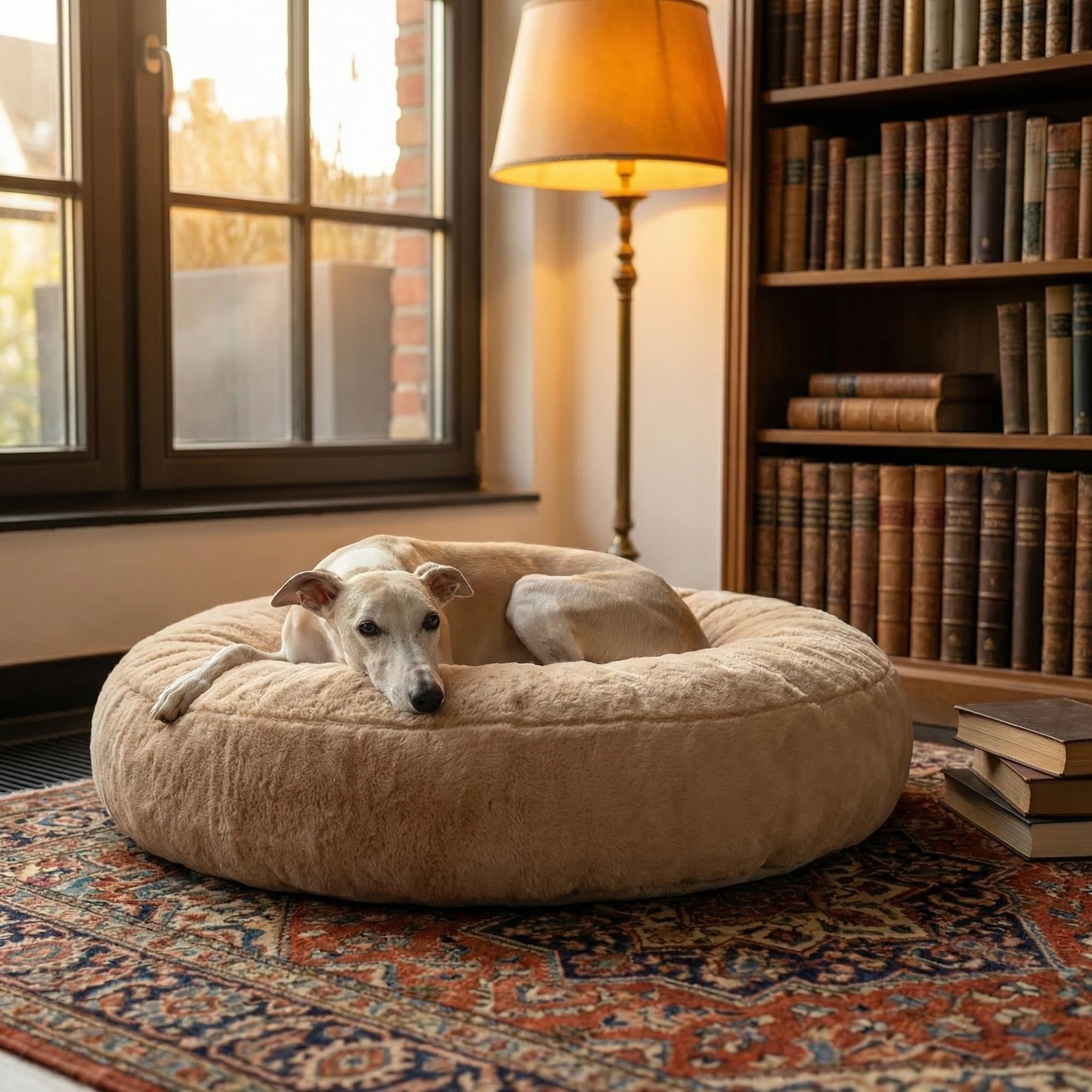 EDEL&SCHNELL Hundebett Wechselbezug beige Ersatz Bezug Hundebett Flocke Bezüge für Hundebetten aus weichem Kuschelplüsch (90)